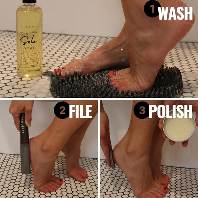 SandBar Heel Revival Regimen Mother's Day Gift - Home Pedicure Kit, Foot Spa Kit Pedicure Set, Foot Care Products for Soft, Smooth, Callus-Free Feet - Morning Glory