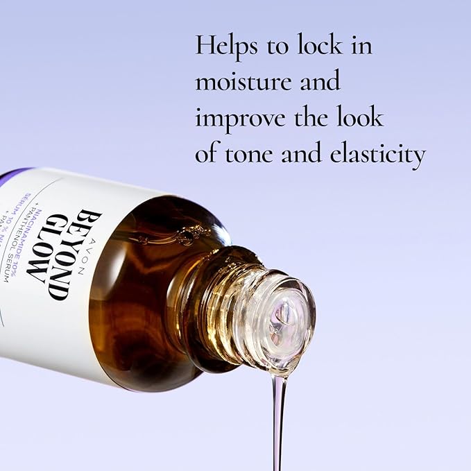 Avon Beyond Glow Niacinamide 10% + Panthenol Serum – Hydrating Facial Serum for Even Skin Tone & Elasticity, Vitamin B3 & Provitamin B5, Paraben-Free, 1 fl. oz.