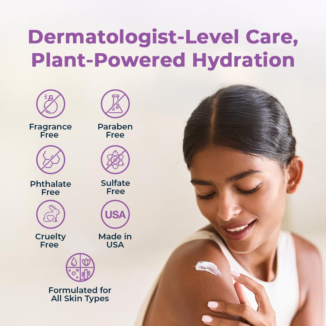 VitaMedica Hyaluronic Acid Body Moisturizer with Algae, Aloe + Panthenol - Intense Moisture Hand & Body Lotion for Firming, Hydrating, Anti-Aging - Fragrance Free -18.25 fl oz