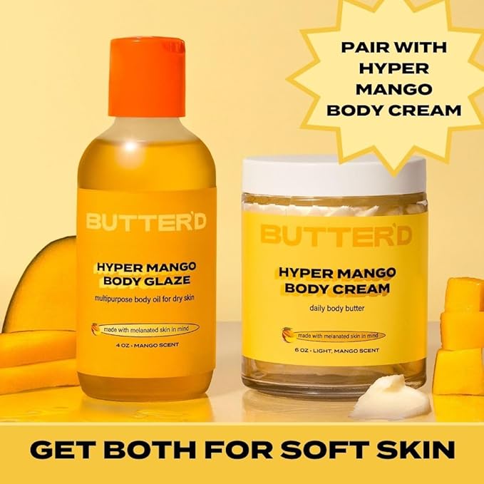Butter'd Bodycare Hyper Mango Body Glaze - 4 Oz - Body Oil