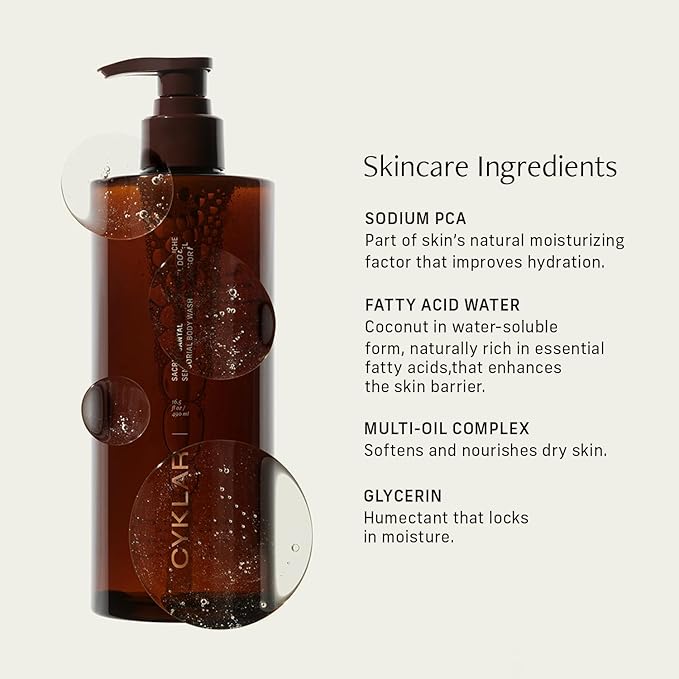 Vitamin C Body Oil for Women and Men. Moisturizing Sacred Santal & Body Wash Bundle