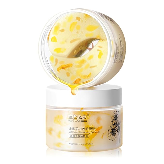 BLUE LOVE 80PCS Calendula Under Eye Patches - Rejuvenating Eye Mask for Reducing Puffiness, Dark Circles, and Wrinkles - Hydrating Treatment for Tired Eyes