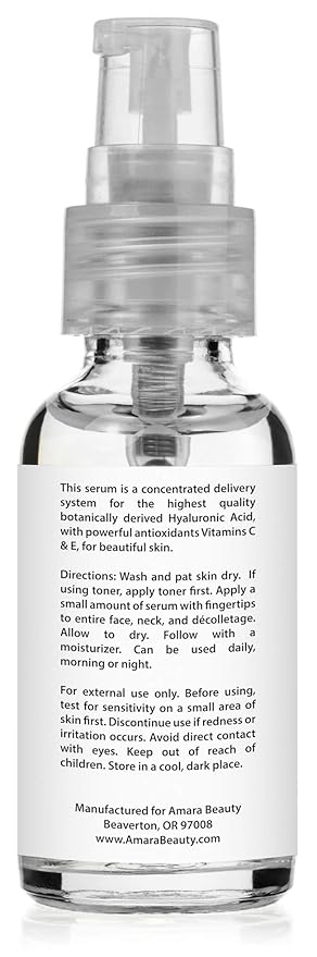 Hyaluronic Acid Serum for Skin with Vitamin C & E, 1 fl. oz.