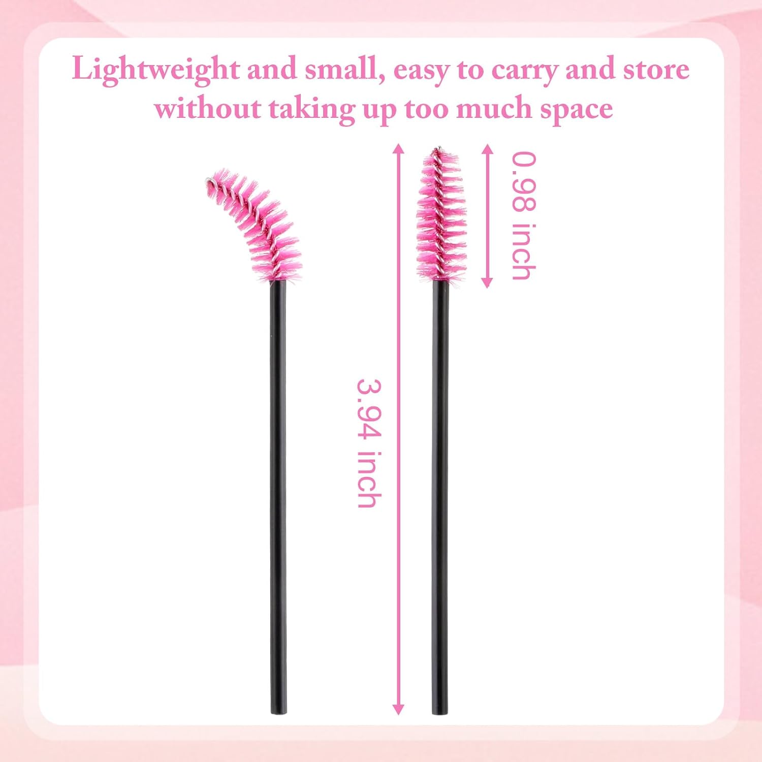 Skylety 1000 Pcs Disposable Mascara Wands Bulk Mascara Eyelash Brush Spoolies Makeup Applicator Eyelash Wands for Eye Lash Extension, Eyebrow Comb, 3.9 x 0.2 x 0.3 Inch (Rose Red,Classic)