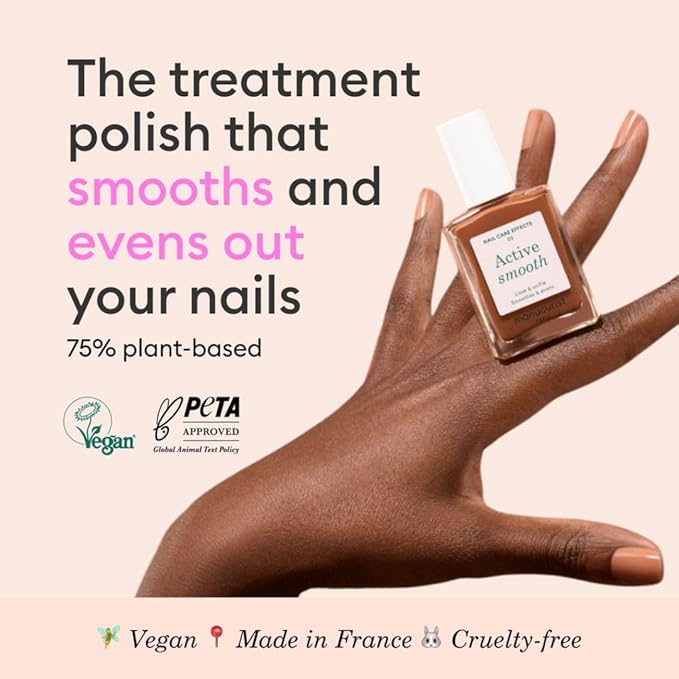 Manucurist Active Smooth™ 03 Nail Concealer Polish & Care - 2 in 1 Nude Nail Polish : Nail Strengthener and Growth - Nail Concealer - Ridge Filler for Nails - Natural Nail Polish - Bronze Finish