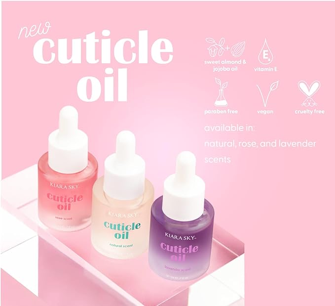 KIARA SKY Hydrating Nail and Cuticle Oil - Stronger Cuticle Nail - Ultra Nourishing Repair Nail Strengthener - Ultimate Nail Growth - Cuticle Oil for Weak Damaged Nails, 7 fl oz (Lavender)