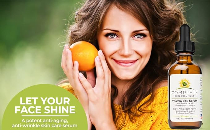Natural Best Vitamin CE Serum - 2 oz With Ferulic,Hyaluronic Acid, Vitamin C 15% - Made In USA