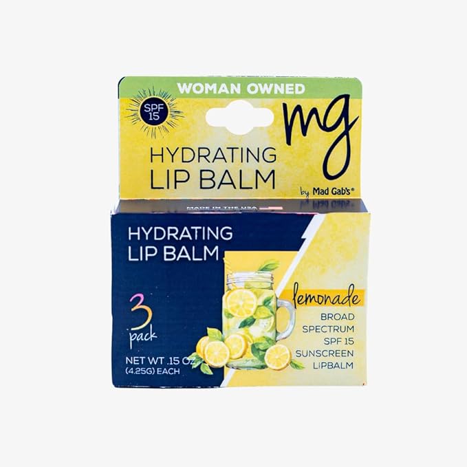 Mad Gab's MG Signature Lemonade Balms with SPF 15 (Pack of 3)