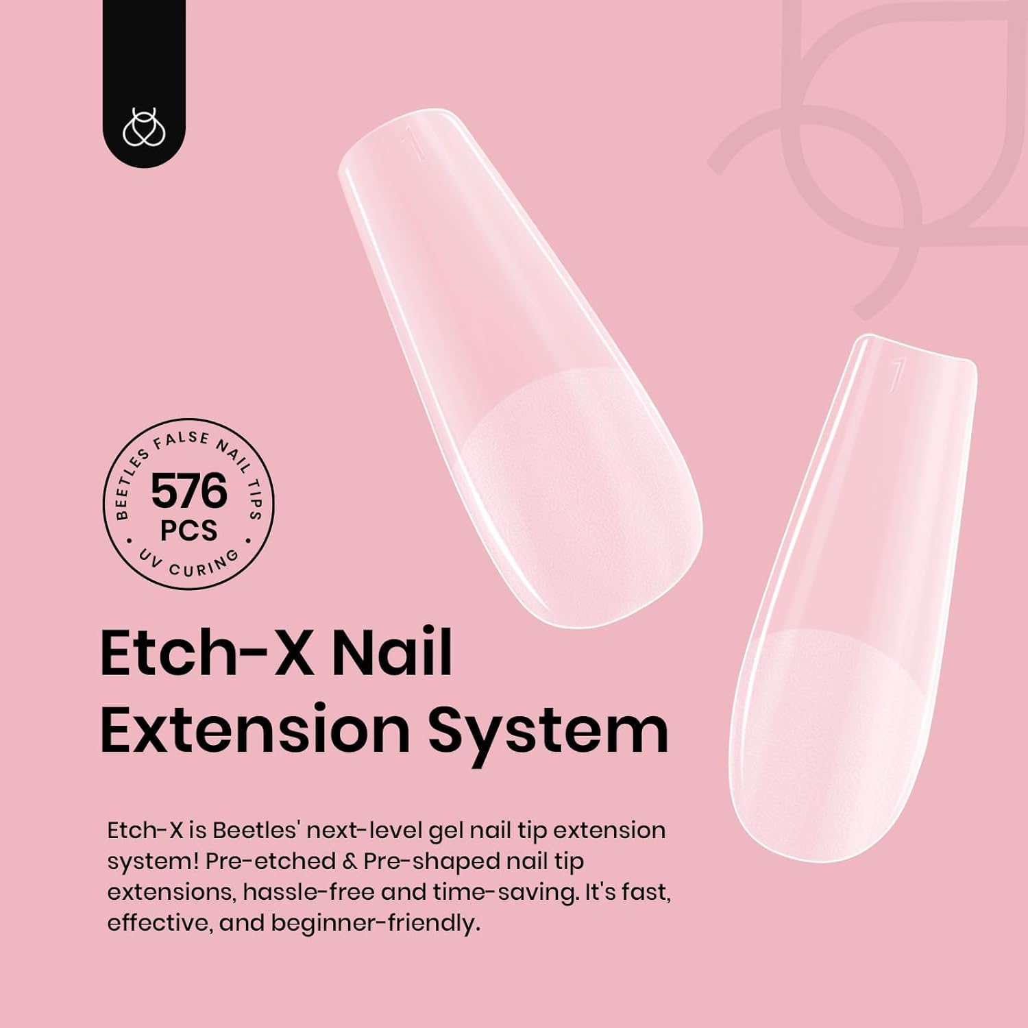 Beetles Short Coffin Nail Tips 576 PCS Half Matte Pre-shape Short Coffin Fake Nails 12 Sizes Full Cover Acrylic False Nails Nail Extension DIY Manicure Gifts for Women