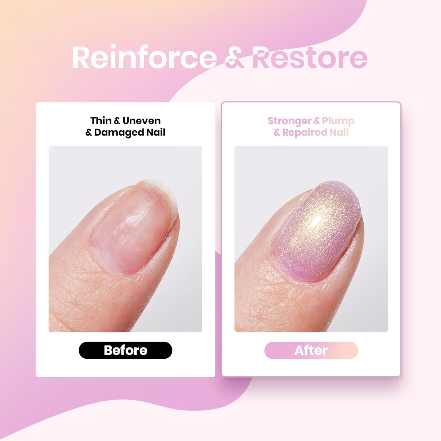 Beetles Pearl Rubber Base Gel Set- 6Pcs Pastel Rubber Base Coat Shimmer Pearl White Pink Purple Mermaid Nail Drawing Builder Gel 5-in-1 Soak Off Nail Strengthener UV Light Cure for Women