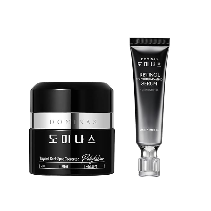 Advanced Korean Cream (1.76oz) + Retinol Serum (1fl oz) Hydration & Firming Skincare Duo with Niacinamide, Peptide, Vitamin C, TECA – Targets Fine Lines, Pigmentation & Elasticity