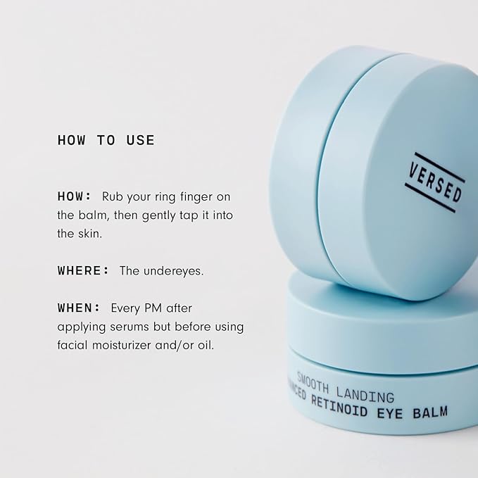 Versed Smooth Landing Advanced Retinoid Eye Balm - Anti-Aging Eye Cream with Granactive Retinoid for Crow's Feet, Under Eye Bags & Dark Circles - Nightly Moisturizing Eye Firming Cream (0.42 oz)