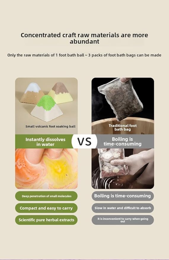 24 Mixed 30g Mugwort, Ginseng, Ginger Foot soak Pills, Essential Oil, Soothing Small Volcano Foot Bath Salt