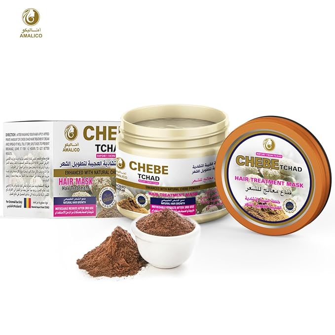 Hair Treatment Mask with Chebe Powder - Natural Hair Growth and Repair Formula - Moisturizing Mask for Dry, Damaged Hair (12.7 Ounce)