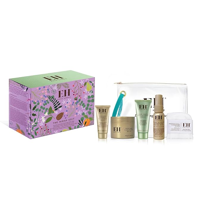 Emma Hardie The Midas Edit Gift Set, Featuring 4 Luxurious Skin Care Products & Cleansing Cloth, Packed in a Convenient Cosmetic Bag, Perfect as Holiday Mini Travel Beauty Set, Natural & Cruelty Free