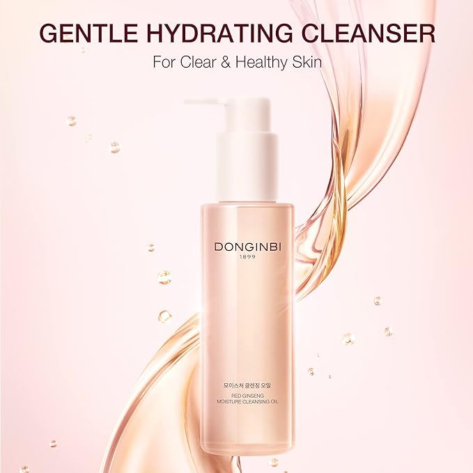 【Upgraded】DONGINBI Red Ginseng Moisturizing & Deep Cleansing Oil - Mild, Non-Greasy, Hypoallergenic Korean Skin Care, Removes Thick Makeup, Moisturizing Face Cleanser with Natural Ingredients 6.7 Fl.Oz(200ml) by Korea Ginseng Corp
