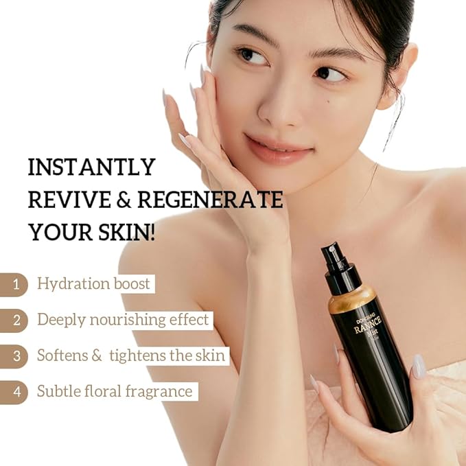 DONGSUNG RANNCE Facial Mist, Face Mist with Okra Fruit Extract and Abelmoschus Manihot Flower Extract, Hydrates and Nourishes Skin, Day Care (Rannce, 5.07 fl oz)