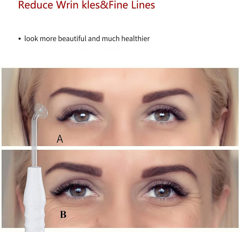 High Frequency Facial Wand/Machine with 5 Argon Parts Skin Care Tool for Wrinkles Reducing Face Skin Tightening.