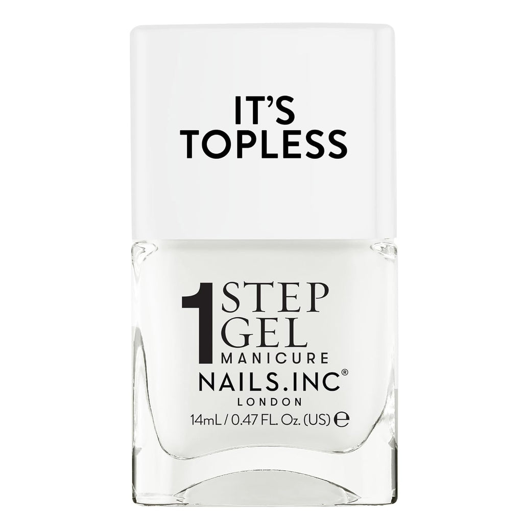 Nails Inc It's Topless Gel-Like Nail Polish, 4-in-1 Base Coat, Treatment, Color & Top Coat, Long Lasting, Strong, Chip Free Nails, Glossy Salon Quality Manicure, Air Dry Nail Polish, Emma, 0.47 Fl Oz