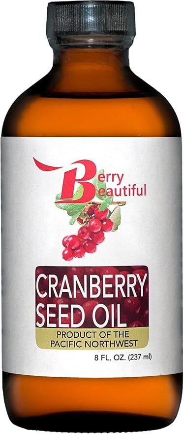 Cranberry Seed Oil - 8 fl oz - Cold-pressed from US grown Cranberries - Moisturizing for Face, Body & Hair