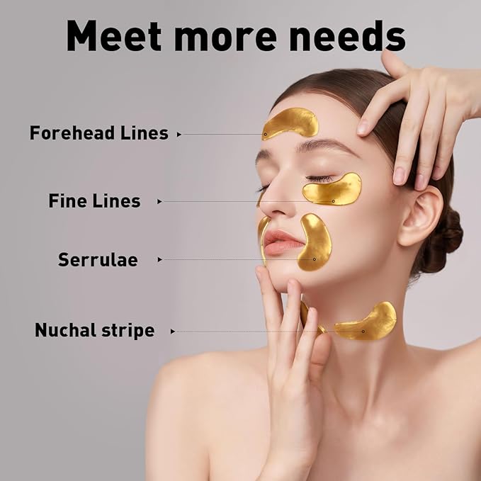 CHMI Under Eye Patches (200 Pairs) - 24K Gold Eye Patches for Puffy Eyes, Dark Circles, EyeBags and Wrinkles, Collagen Skin Care Products, Beauty & Personal Care