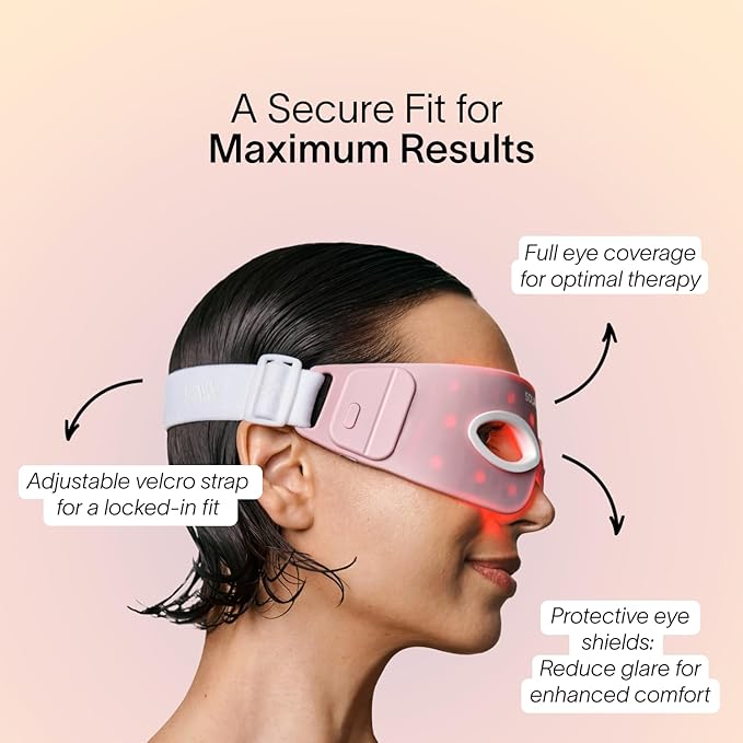 Solawave Eye Recovery Pro | FDA Cleared Red and Infrared Light Therapy for Under-Eye Wrinkles, Forehead Lines, 11s, Crow's Feet, Dark Circles | Anti-Aging Eye Mask with Hands-Free Light