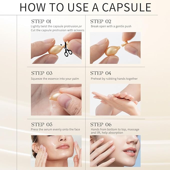 Retinol Collagen Anti-Aging Wrinkle Placenta 48 Capsules Serum,Vitamin C Anti-Wrinkle Aging Placenta Serum 48 Capsules,VC For Morning+VA For Evening