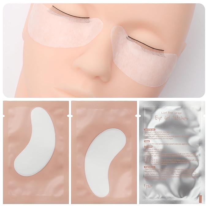100 Pairs Hydrogel Under Eye Gel Patches Lint Free Eye Lash Pads Eyelash Extension Tool Mask Eyepads (#2-Pink)