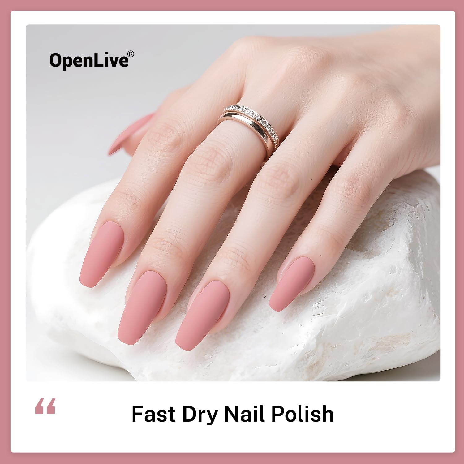 16.5ml Dusty Rose Nail Polish Large Volume Quick Drying Light Pink Nail Polish, Fast Drying and Long Lasting Color Nail Art DIY Home Manicure Gift for Women