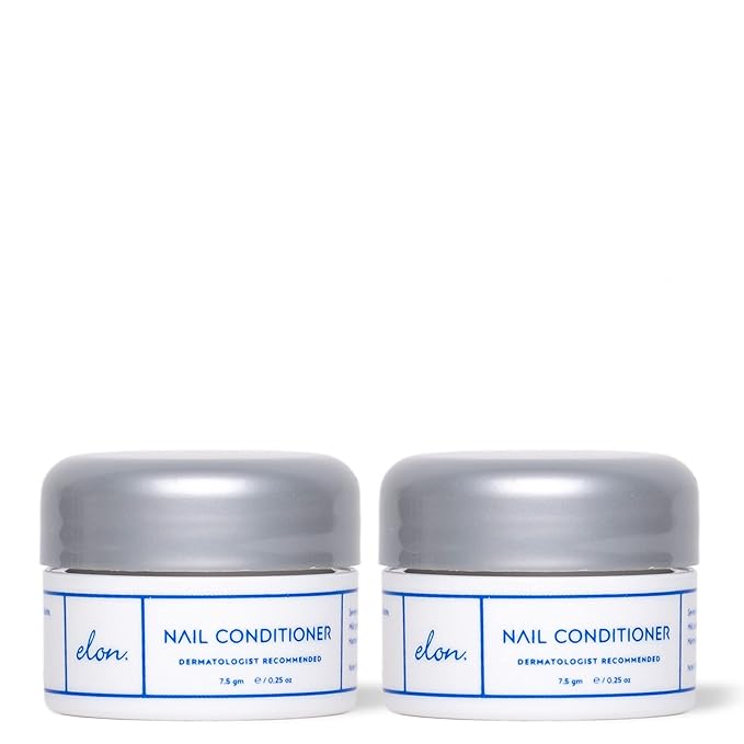 Elon Lanolin-Rich Nail Strengthener,Conditions Nails & Protects Cuticles, Recommended by Dermatologists & Podiatrists 2 Pack (7.5g jar)