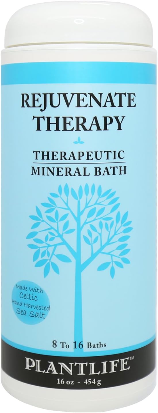 Plantlife Rejuvenate Therapy Bath Salts - Straight from The Plant Natural Aromatherapy Bath Salts - Balance, Calm, and Release Tension in The Body - Made in California 16 oz
