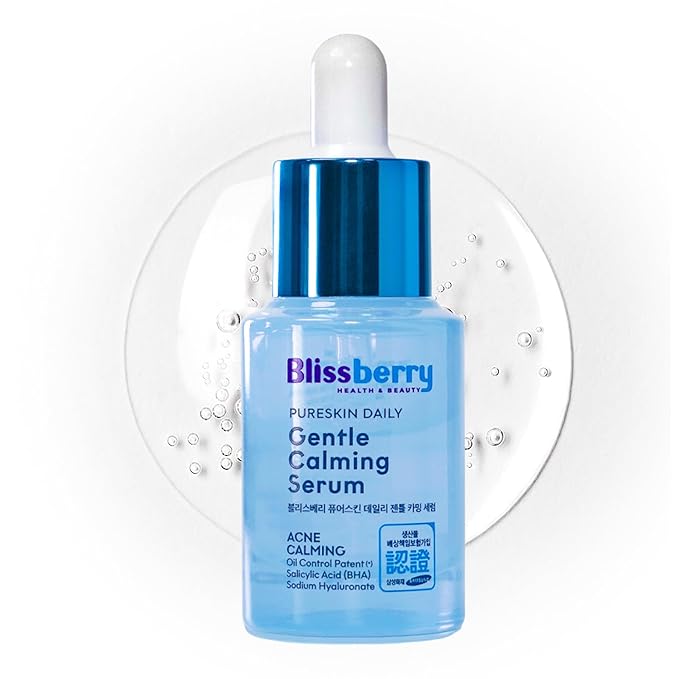 Blissberry 0.1% Salicylic Acid Acne Serum - Hydrating Serum Soothing Moisturizer, Salicylic Acid for Blackheads & Whiteheads Pores, Reduce Excess Oil & Bumpy Texture, 0.5 Fl Oz