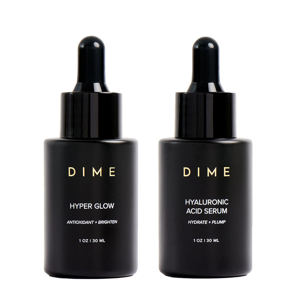 Dime Beauty Serum Set - Includes Hyaluronic Acid + Hyper Glow Serum (30 ml Each)