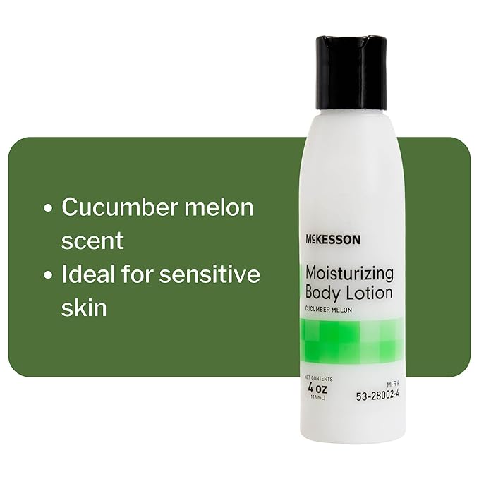 McKesson Hand and Body Lotion for Fragile Skin - Moisturizes Dry, Cracked Skin - Cucumber Melon Scent, 4 oz, 1 Count