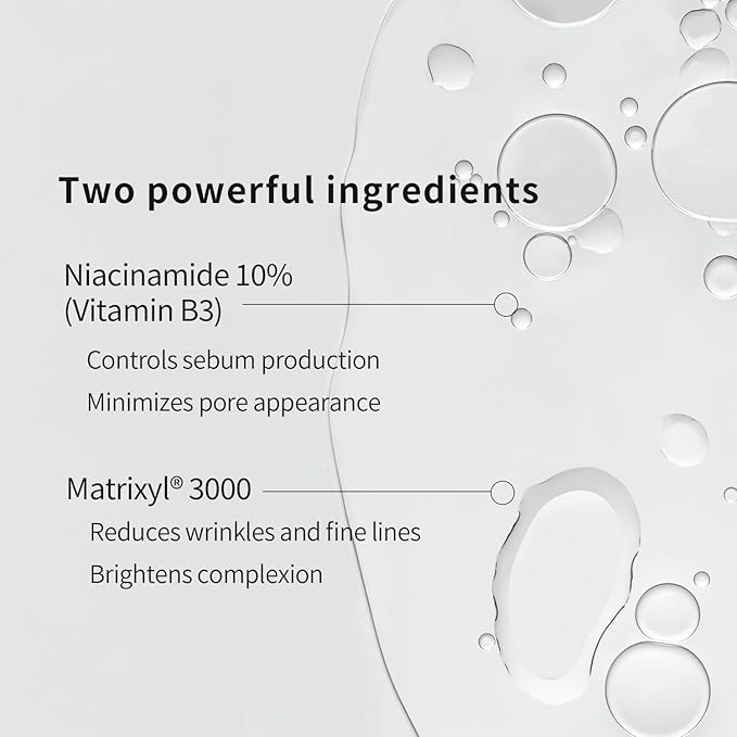 Complex Niacinamide 10% Serum with Peptides (3oz) Glowing, Firming, and Pore-Refining Formula for Smooth, Healthy-Looking Skin, Easter Gift, Mother's Day Gifts