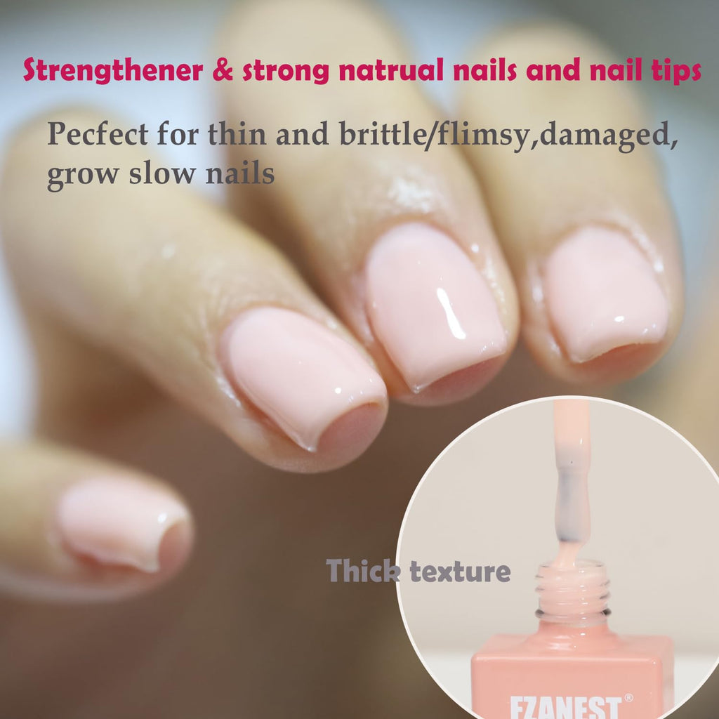 FZANEST Rubber Base Builder Gel Nail 15ml Jelly Natrual Nude Pink Color Gel Polish Nail Strengthener Self-leveling Extension Soak Off UV LED