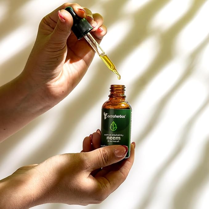 Organic NEEM Oil with Tea Tree Oil | Natural, Pure, Cold Pressed, Moisturizing, Healing, Oily Skin Oil | Non Oedogenic for All Skin Types, 30 ml
