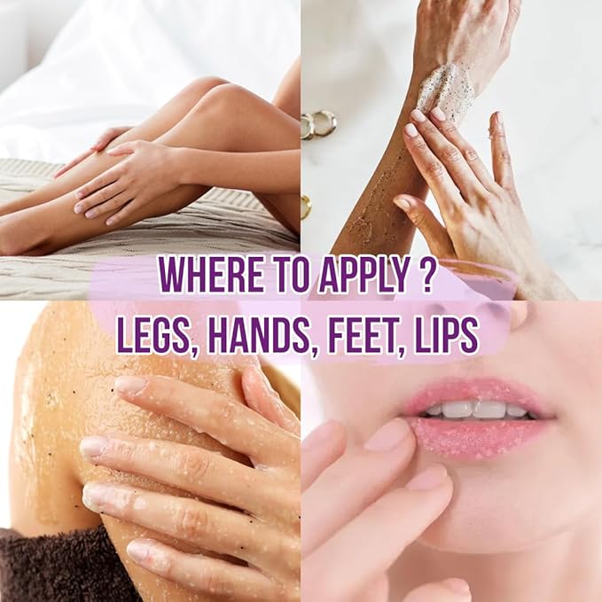 Blueberry Body Scrub, Pure Organic Face Exfoliant for Super Soft Skin, Anti Cellulite & Exfoliator, Natural Skin Care Formula Helps with Stretch Marks, Eczema, Acne & Varicose Veins for Men and Women