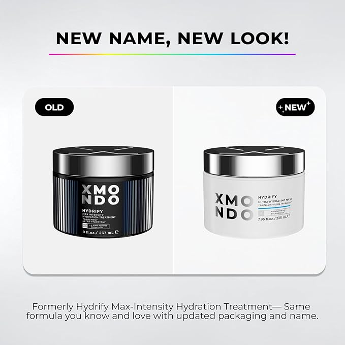 XMONDO Hydrify Ultra Hydrating Mask - Deep Conditioning Treatment for Dry, Damaged Hair, Intense Moisture with Hyaluronic Acid, Shea Butter, and Our Signature 6 Oil Blend 7.95 fl. oz.,