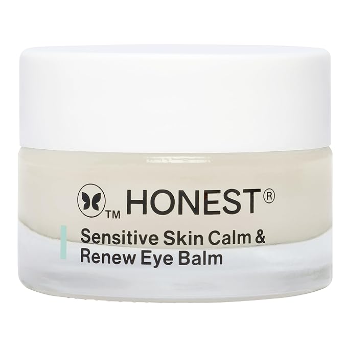 Honest Beauty Sensitive Skin Calm + Renew Eye Balm | Moisturizing + Firming | Hypoallergenic, Fragrance Free, Vegan | 0.5 oz
