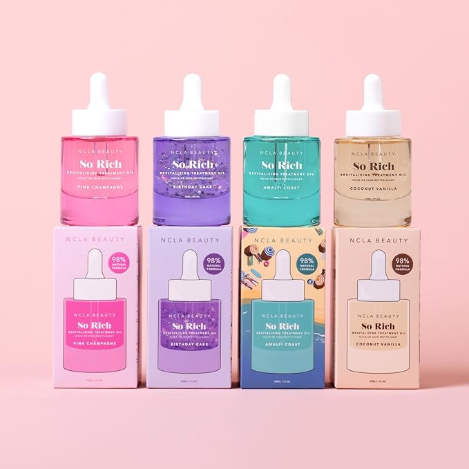 NCLA - So Rich Revitalizing Treatment Oil | Nutrient-Rich, Hydrating, Calming, Moisturizing | Multi-Purpose, Safe for Daily Use | Cruelty-Free, Vegan (Birthday Cake) 30 mL / 1 fl oz