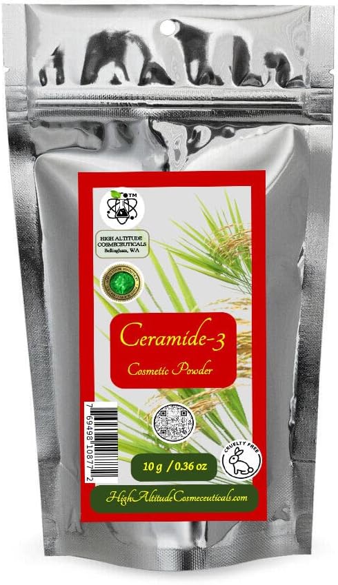 Ceramide 3 Powder -100% Pure Cosmetic, Water-Soluble, Make DIY Ceramide Skin Serum, Cream, Lotion for Skin Barrier Repair, Ageing Dry Sagging Mature Skin, Wrinkles - 10g (0.36oz)