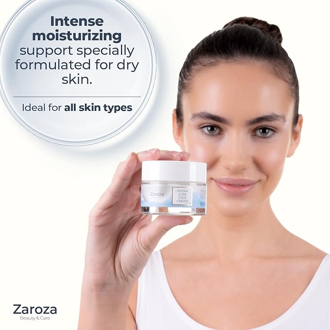 Hydra Cure Face Cream – Deep Moisturizing Day & Night Cream with Hyaluronic Acid, Panthenol & Allantoin – Anti-Wrinkle & Firming Skincare for Dry Skin – Vegan – 1.69 fl oz