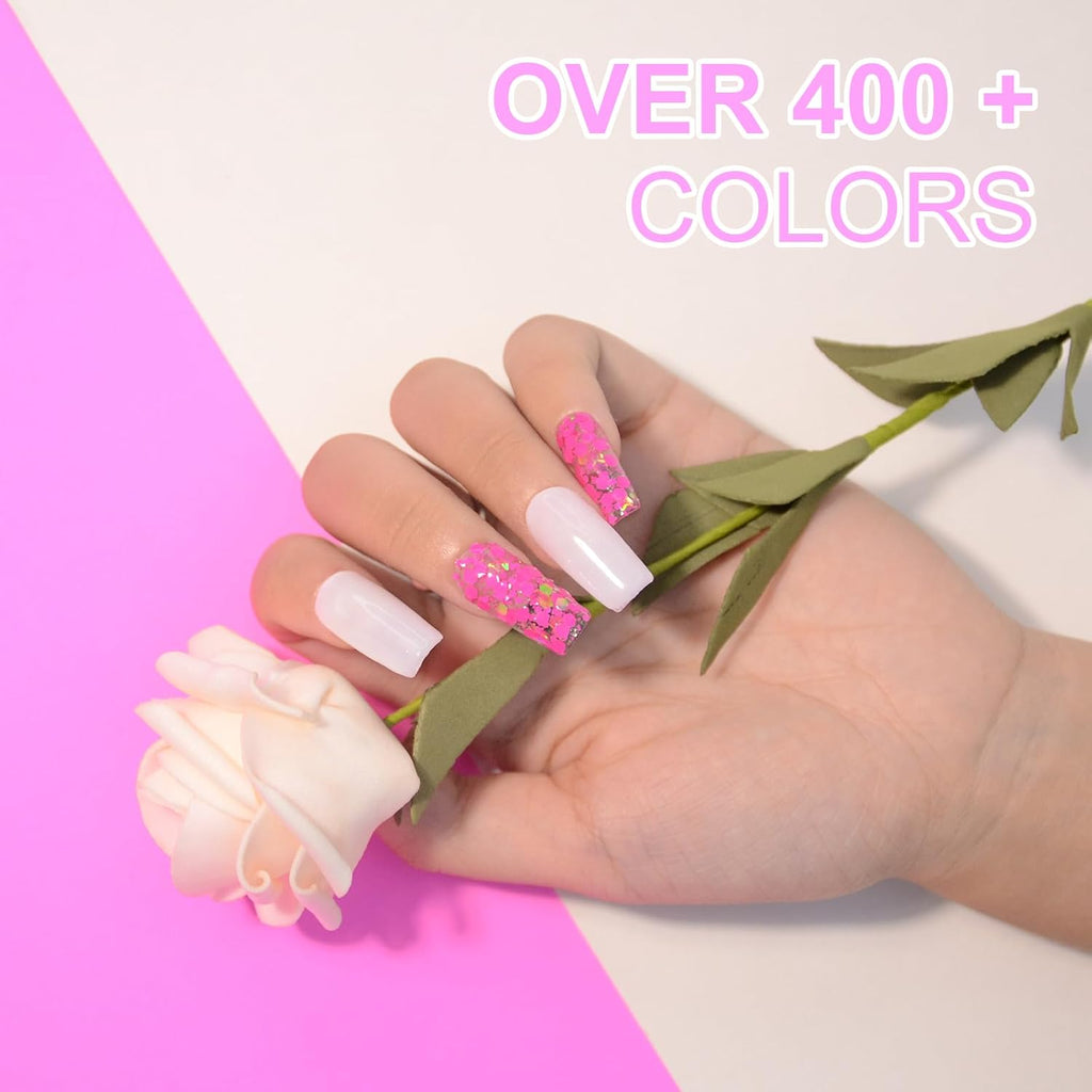 1 Oz Glitter Purple Nail Dip Powder, Odor-Free and Long-Lasting, No Needed Nail Lamp Curing, Dipping Powder French Nail Art Starter Manicure