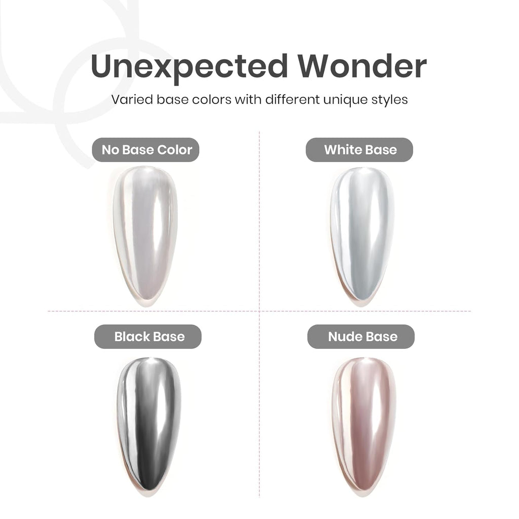 Beetles Silver Aurora Chrome Nail Powder Pearl Mirror Effect 1g Chrome Powder for Gel Nail Polish Silver Manicure Crome Nails Glazed Nails Art Design Gift for Women