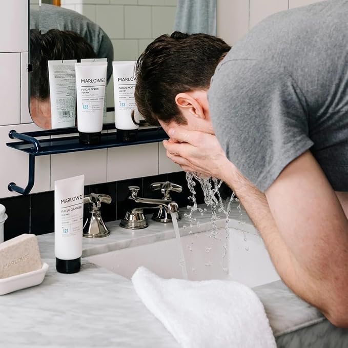 Mens Skin Care Set, No. 204 Daily Essential Face Kit, No. 121 Facial Cleanser, No. 123 Facial Moisturizer, No. 127 Eye Cream, No. 128 Daily Face Lotion with SPF 50, Great Gift for Men