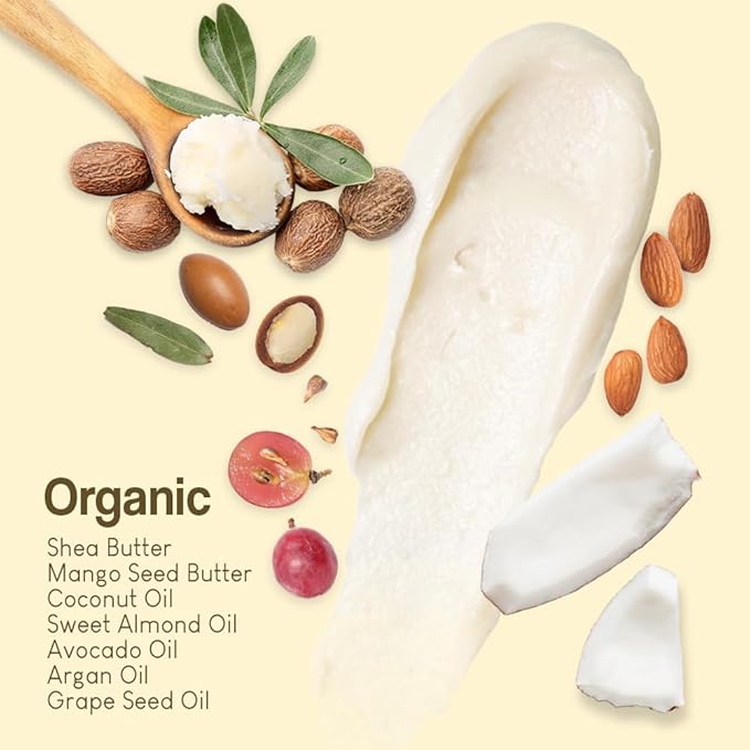 AKWAABA New Whipped Shea Body Butter (Pink Sugar) - Moisturizes, Glows & Softens Skin | Natural Raw Shea Butter | For Dry Skin | 12 oz / 340 g