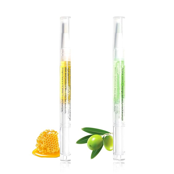 Cuticle Oil Pen for Nails Care,Nail Oil For Strength,Nourish Moisten Care to Reduce Nail Cracking and Dry for Weak Peeling Brittle and Thin Nails (honey&olive)