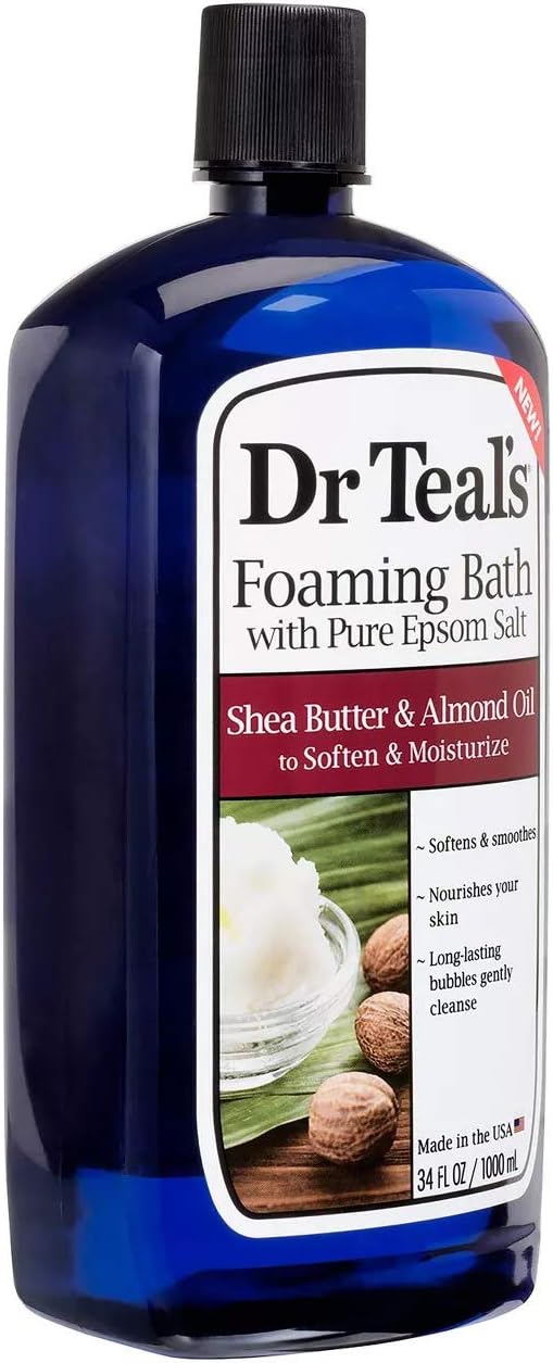 Dr Teal's Foaming Bath Variety Gift Set (2 Pack, 34oz Ea) - Soften & Moisturize Shea Butter & Almond Oil, Nourish & Protect Coconut Oil - Essential Oils Blended with Pure Epsom Salt - at Home Spa Kit
