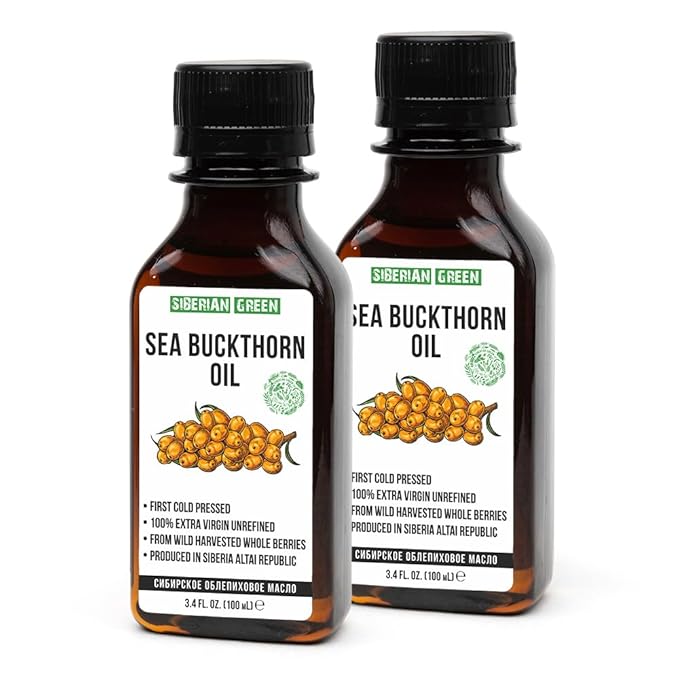 Siberian Sea Buckthorn Oil | 100% Natural Extra Virgin Cold Pressed 100 ml / 3.4 fl oz | Unrefined Raw Vegan | Exclusive Healthy Diet Food Grade